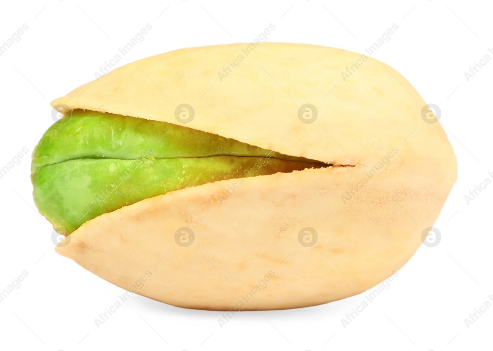 Photo of One tasty pistachio nut isolated on white