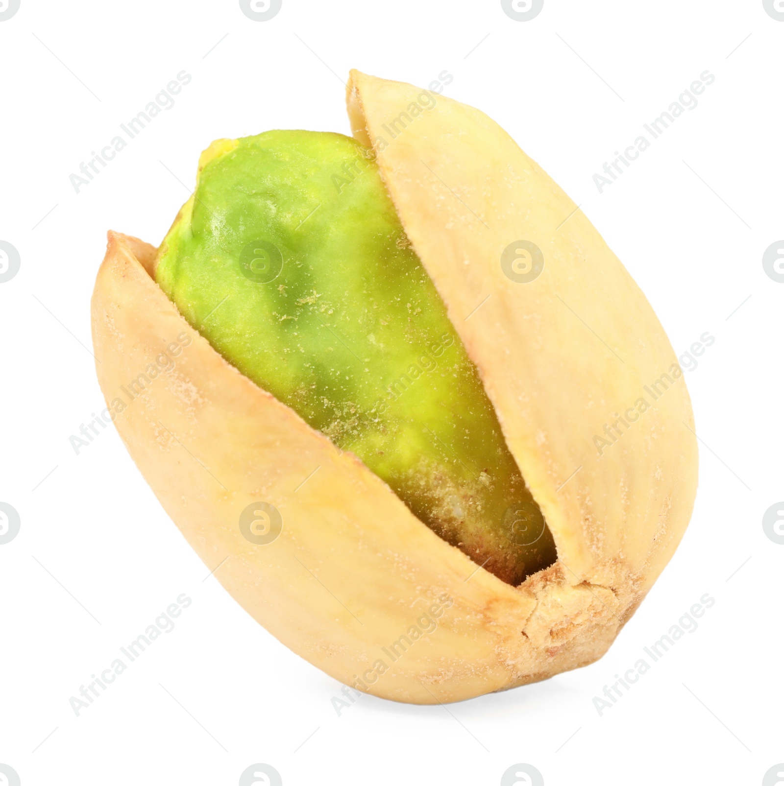 Photo of One tasty pistachio nut isolated on white