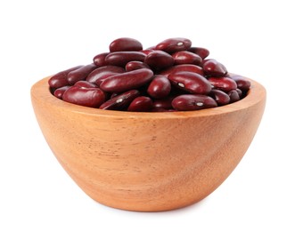 Photo of Dried red beans in bowl isolated on white