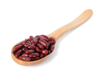 Photo of Dried red beans in spoon isolated on white