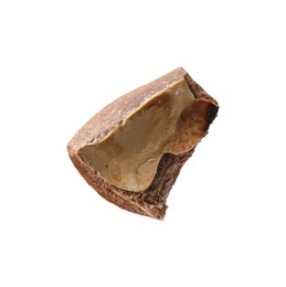 Photo of Piece of macadamia nut shell isolated on white