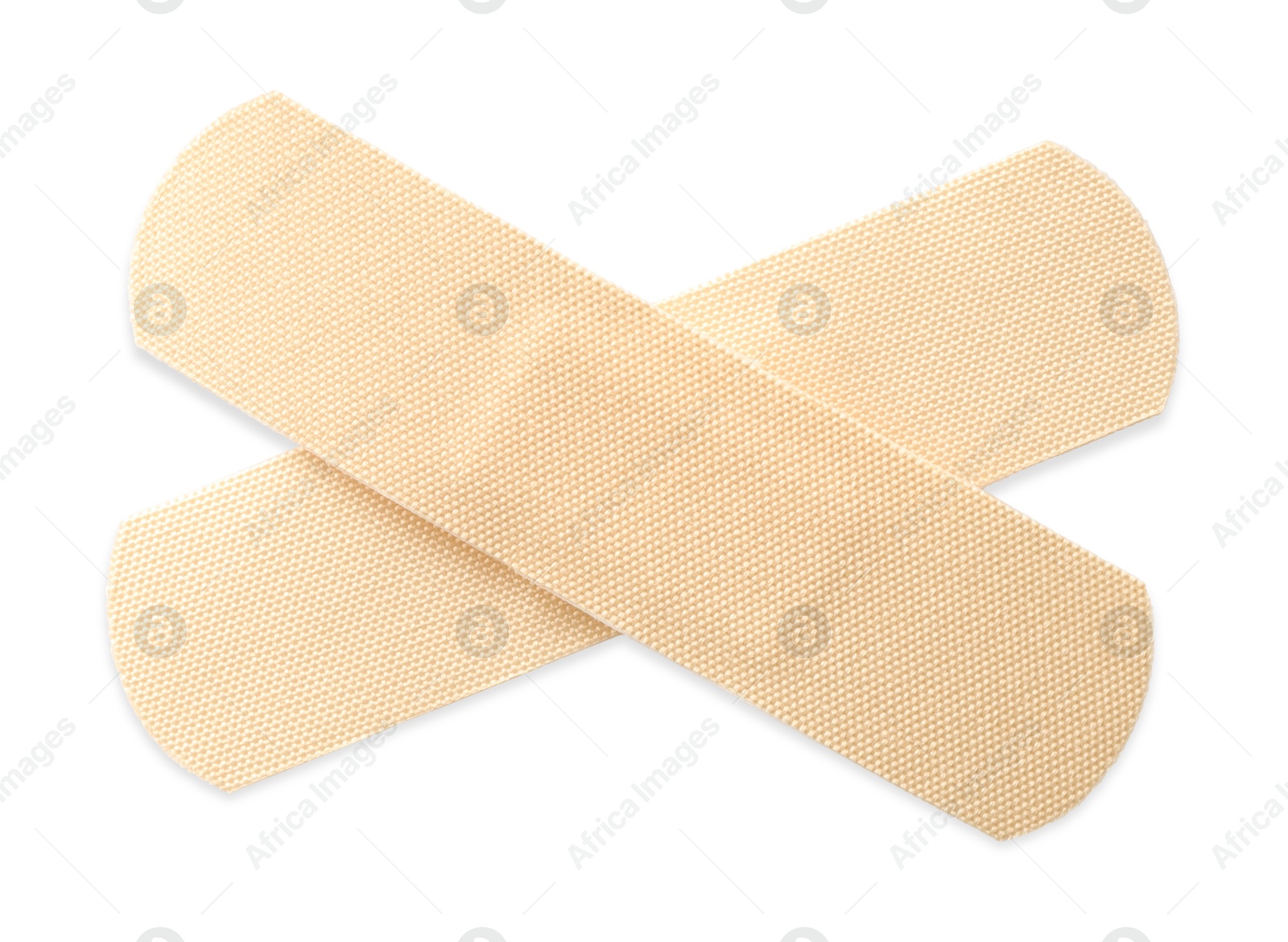 Medical adhesive bandages isolated on white, top view Photo of Medical adhesive bandages isolated on white, top view