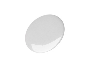 Photo of One grey button badge isolated on white