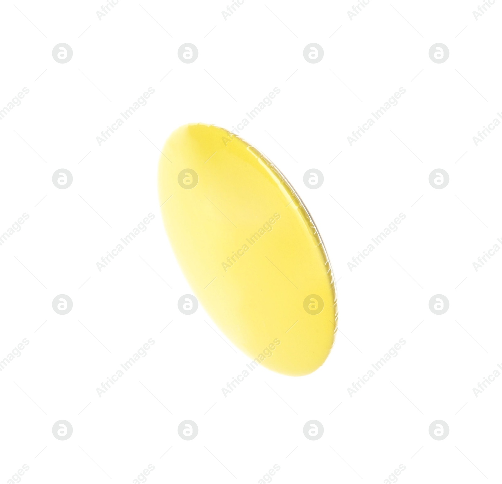 Photo of One yellow button badge isolated on white