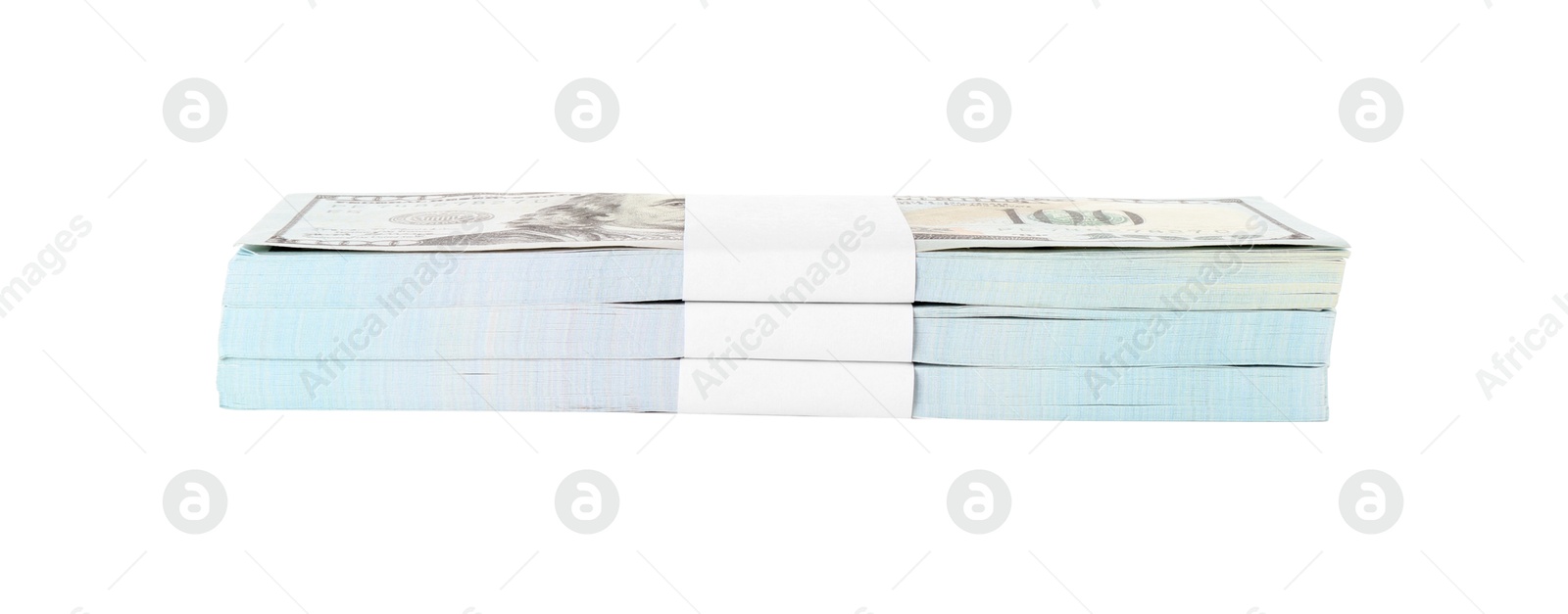 Photo of Stack of dollar banknotes isolated on white