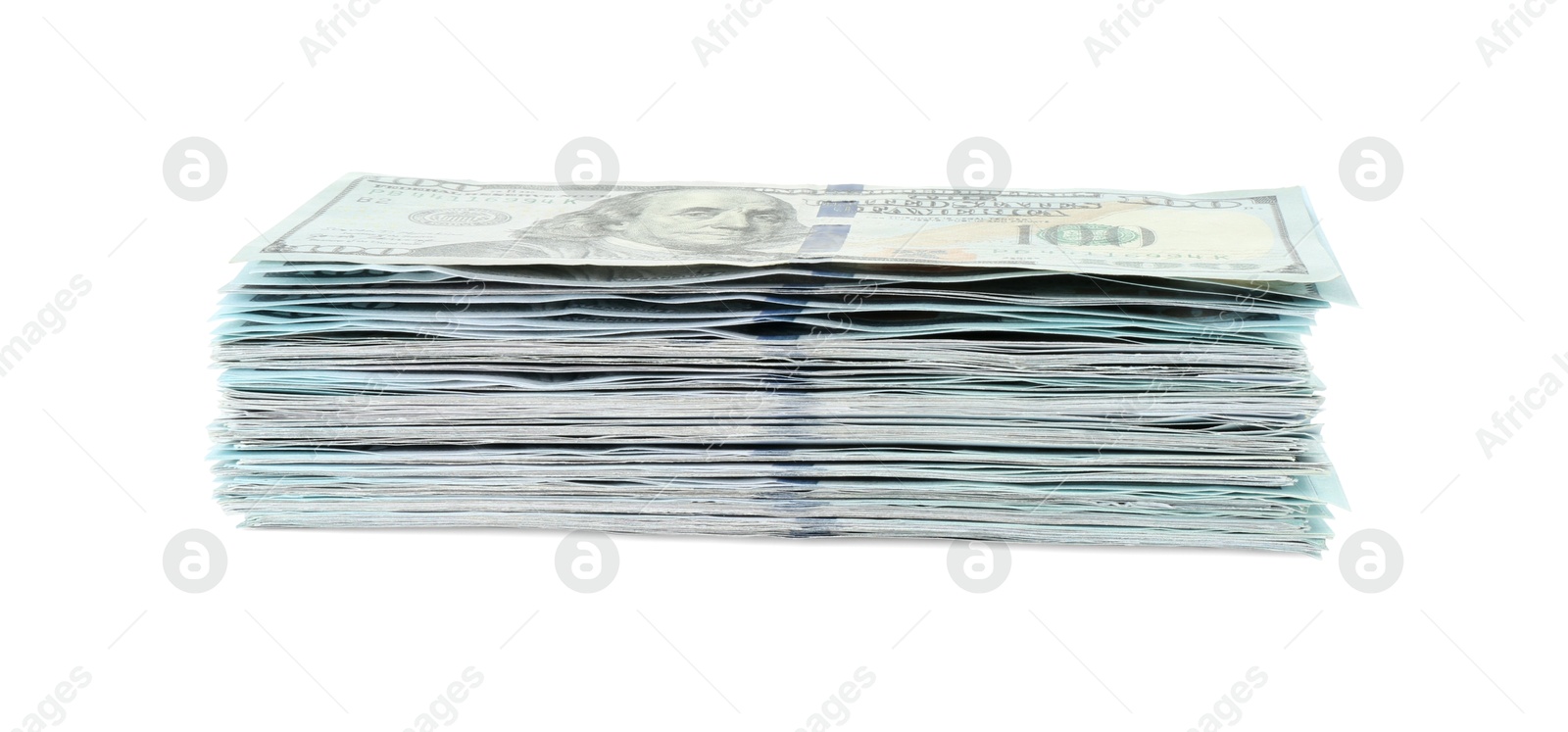 Photo of Stack of dollar banknotes isolated on white