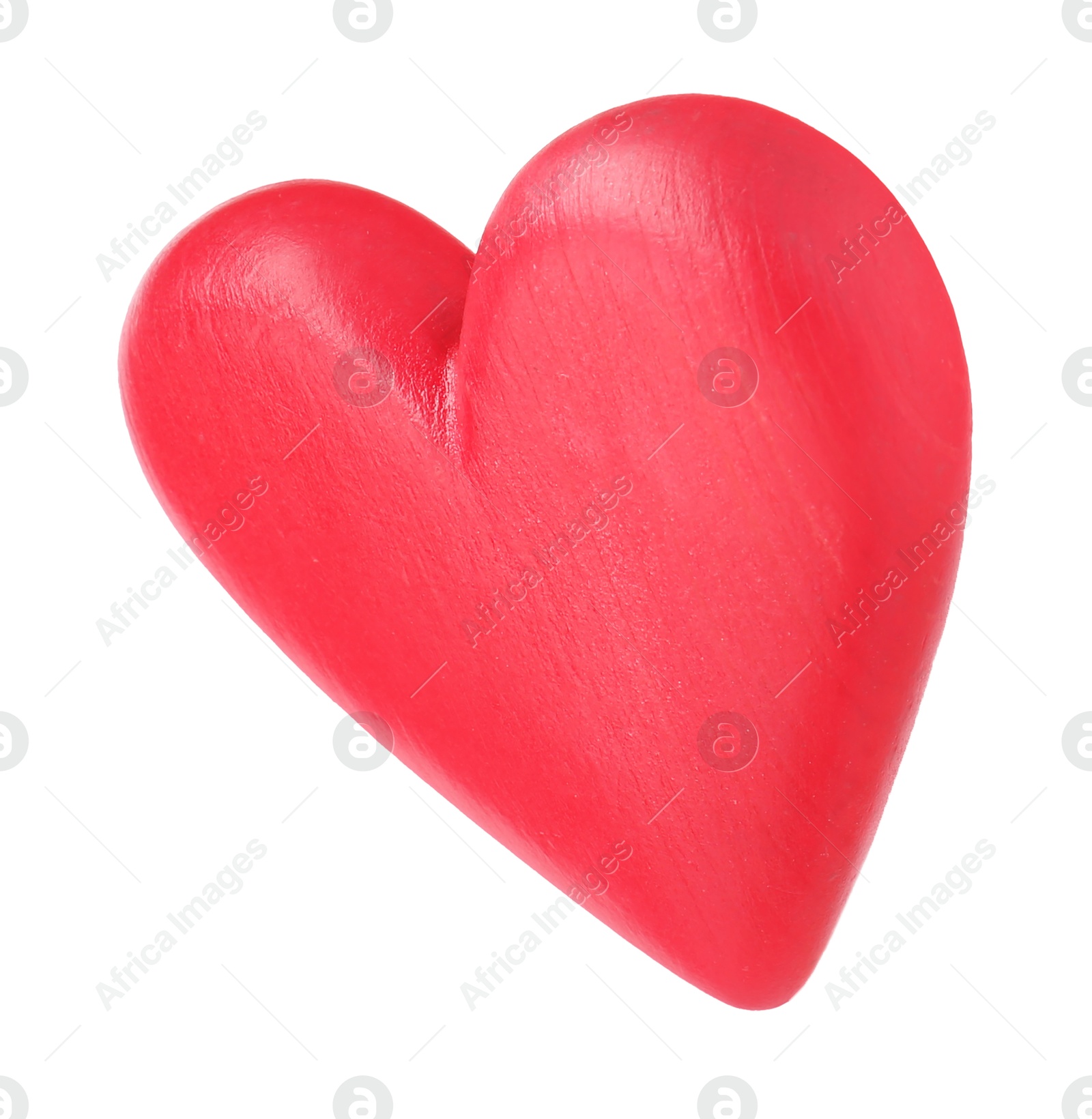 Photo of One red decorative heart isolated on white