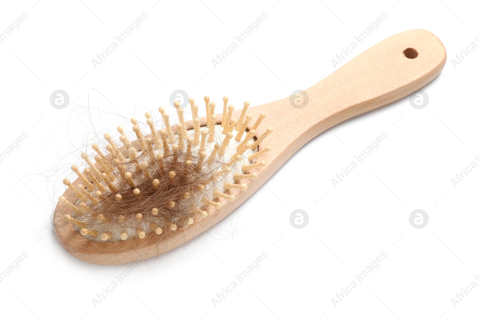 Photo of One brush with lost hair isolated on white