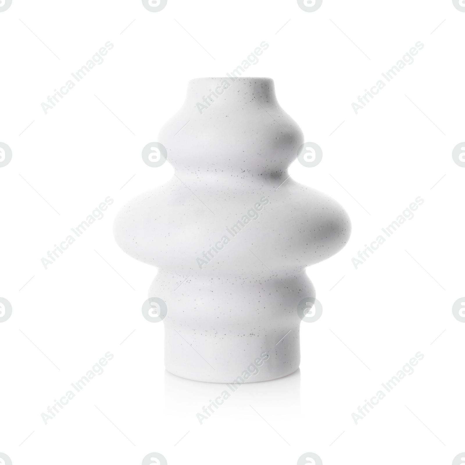 Photo of One beautiful ceramic vase isolated on white