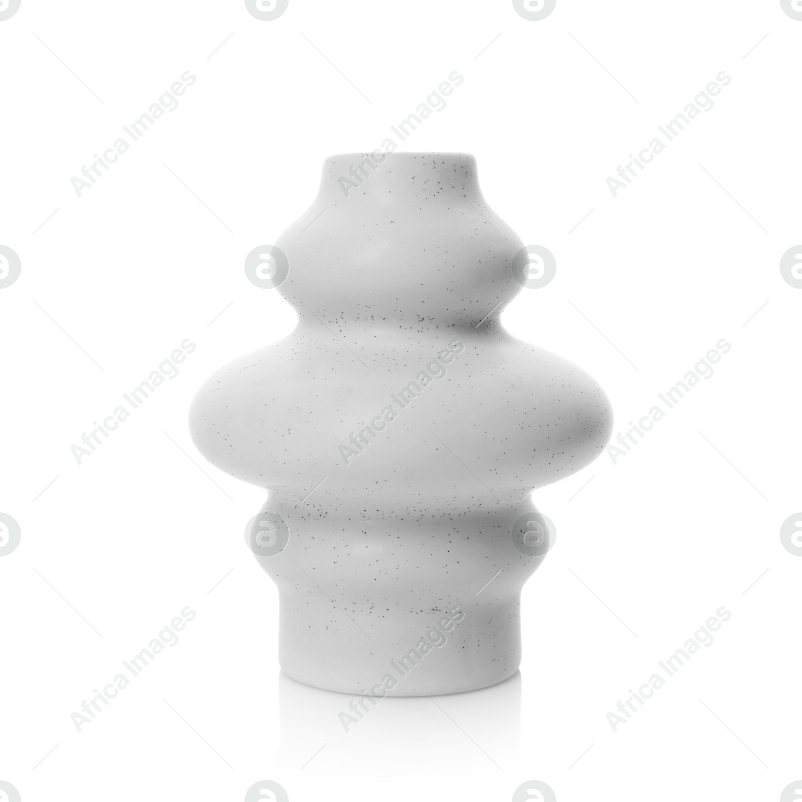 Photo of One beautiful ceramic vase isolated on white