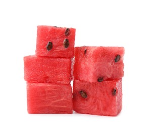 Photo of Pieces of tasty watermelon isolated on white