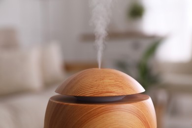 Essential oil diffuser at home, closeup view