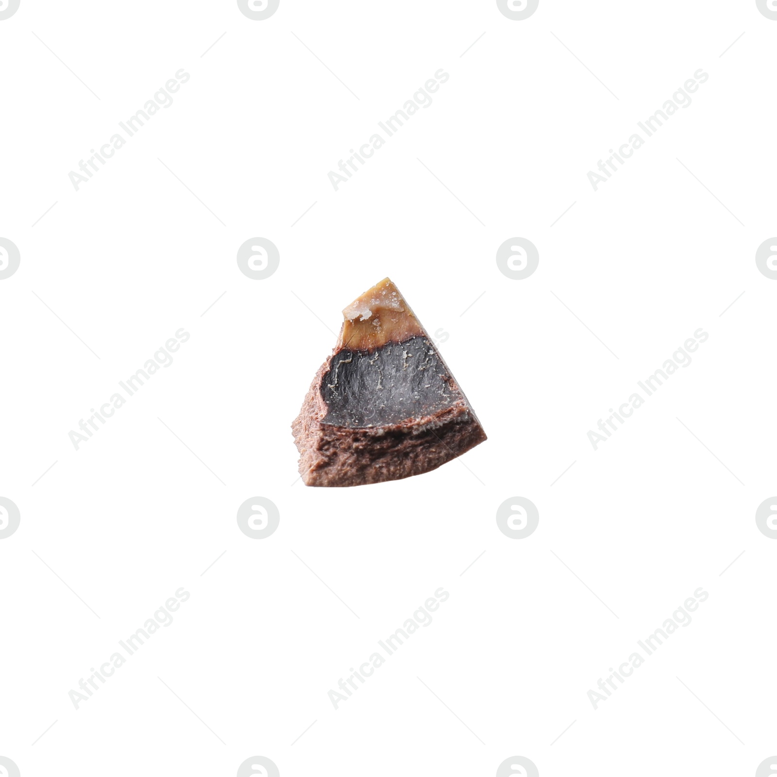 Photo of Piece of macadamia nut shell isolated on white