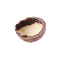 Photo of Part of macadamia nut shell isolated on white