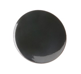 Photo of One black button badge isolated on white