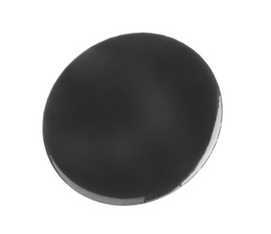 Photo of One black button badge isolated on white