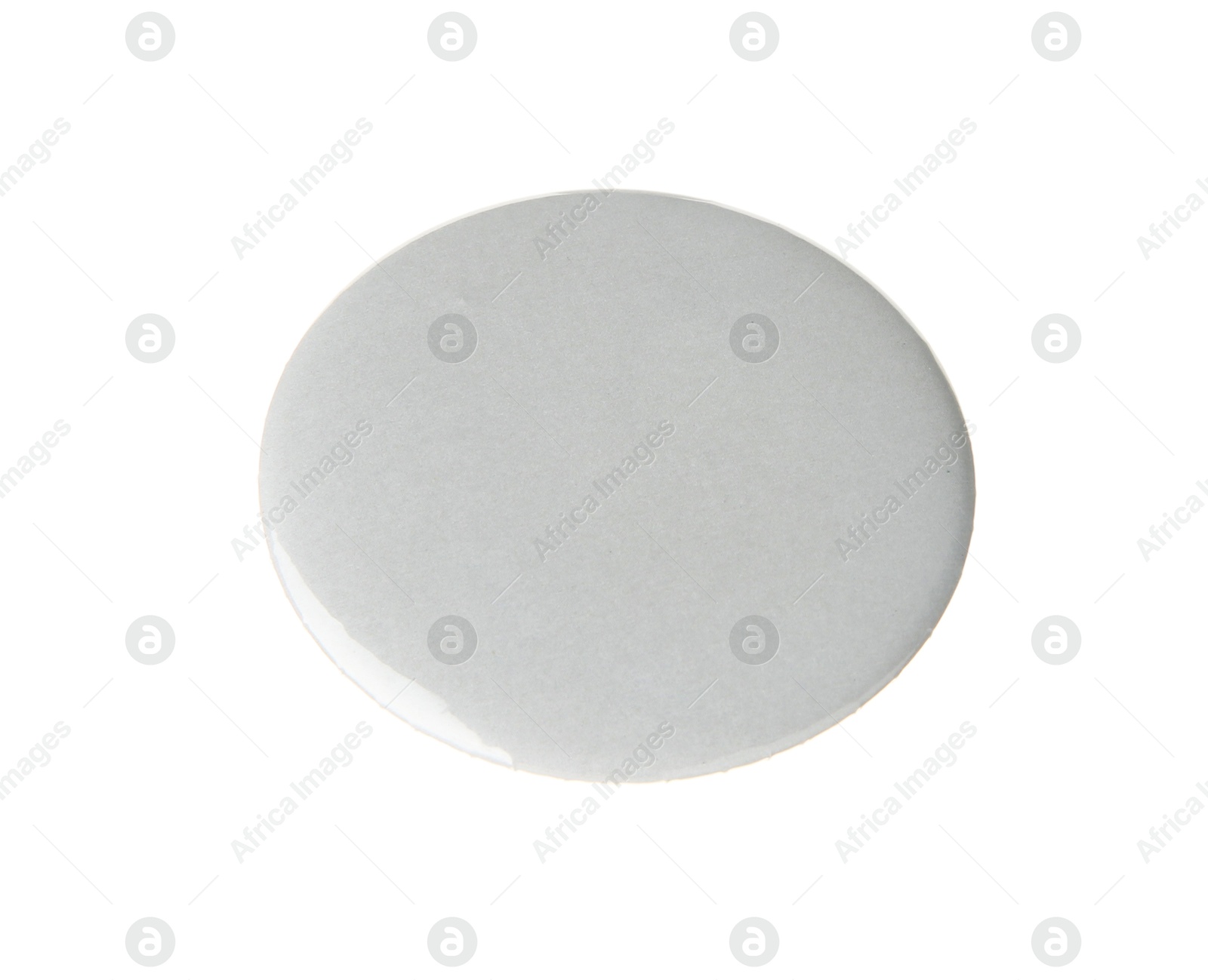 Photo of One grey button badge isolated on white