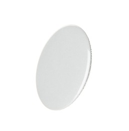 Photo of One grey button badge isolated on white