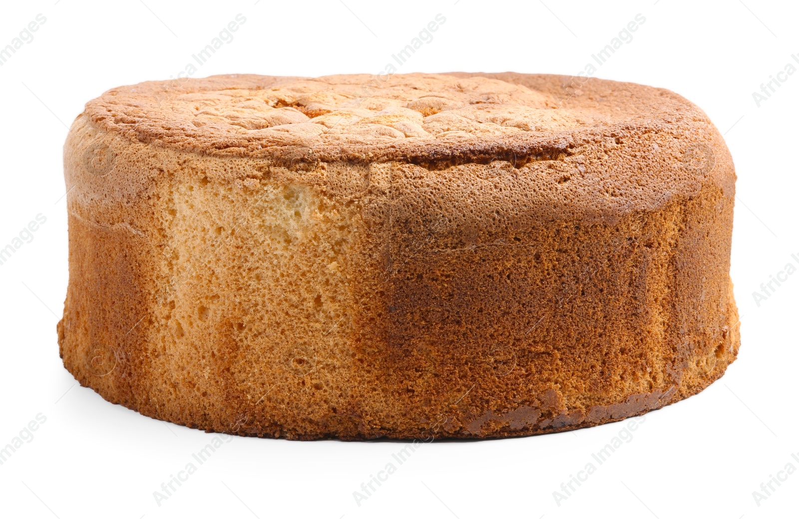 Photo of One tasty sponge cake isolated on white