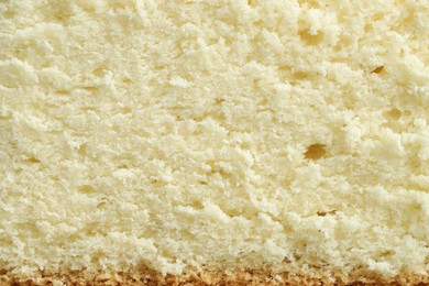 Photo of Tasty sponge cake as background, top view