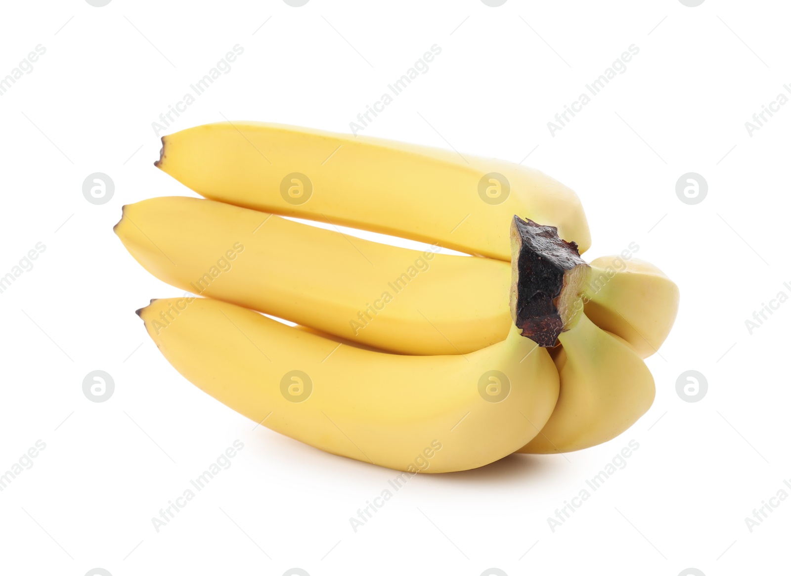 Photo of Cluster of delicious ripe bananas isolated on white