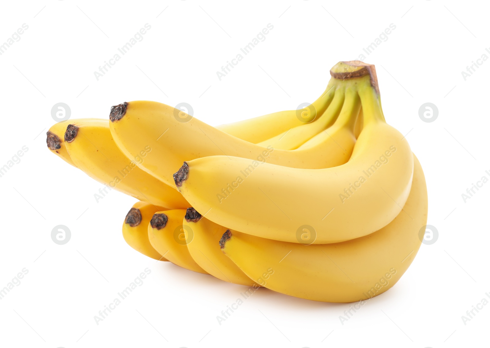 Photo of Cluster of delicious ripe bananas isolated on white