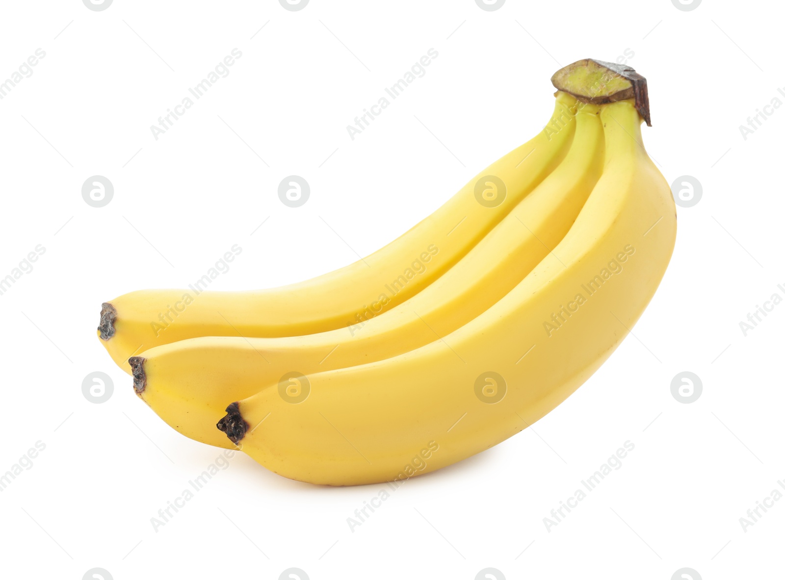 Photo of Cluster of delicious ripe bananas isolated on white