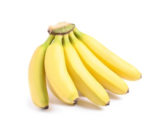 Photo of Sweet ripe baby bananas isolated on white