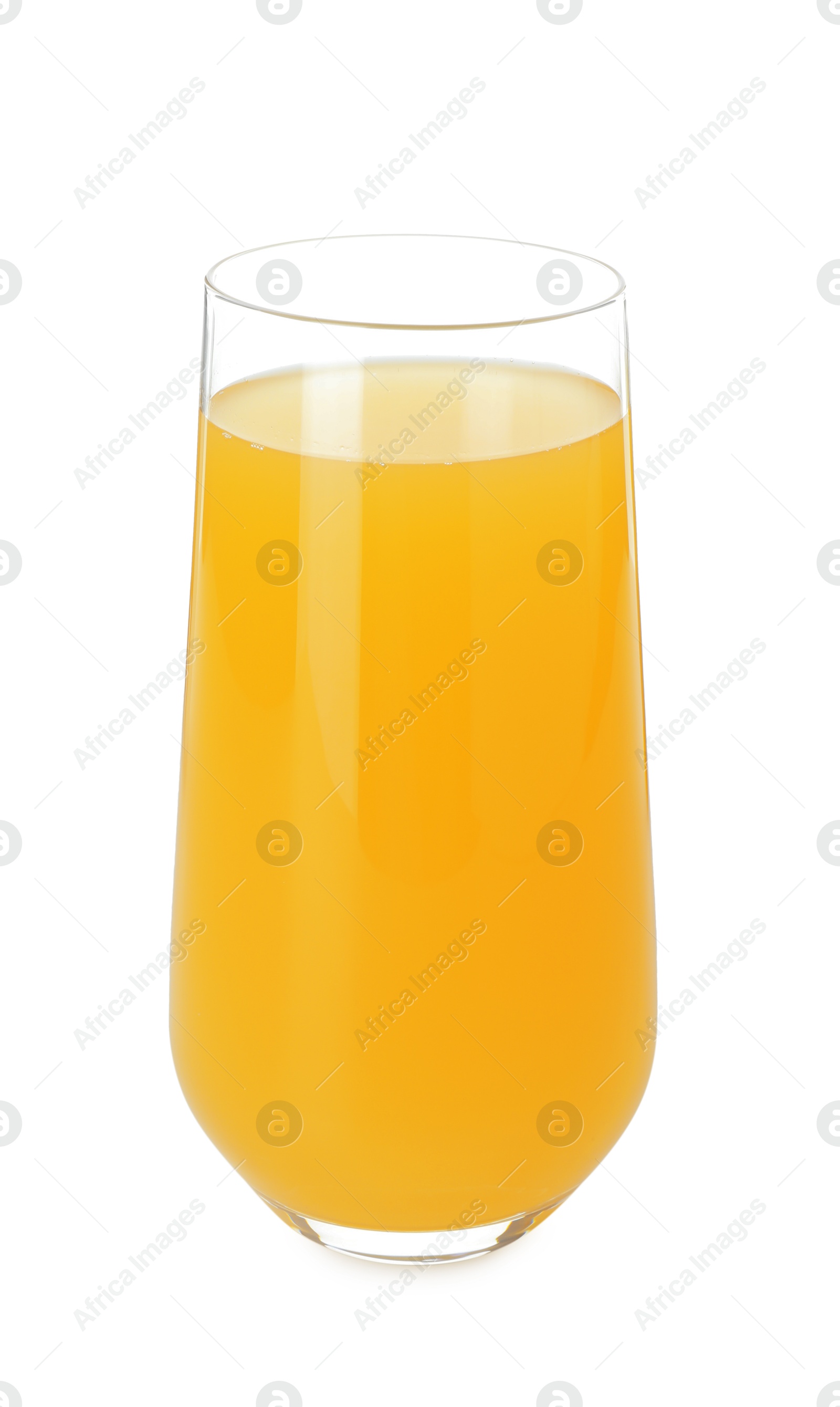 Photo of Glass with pineapple juice isolated on white