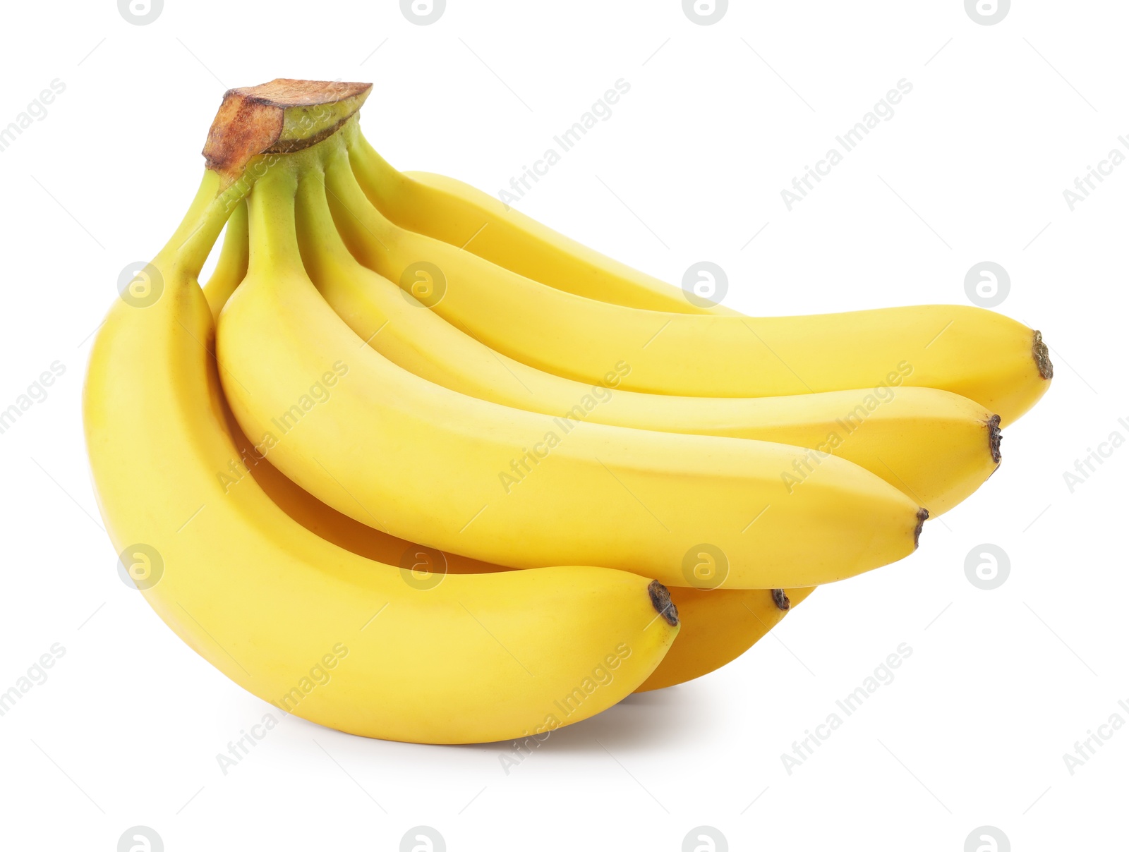 Photo of Cluster of delicious ripe bananas isolated on white