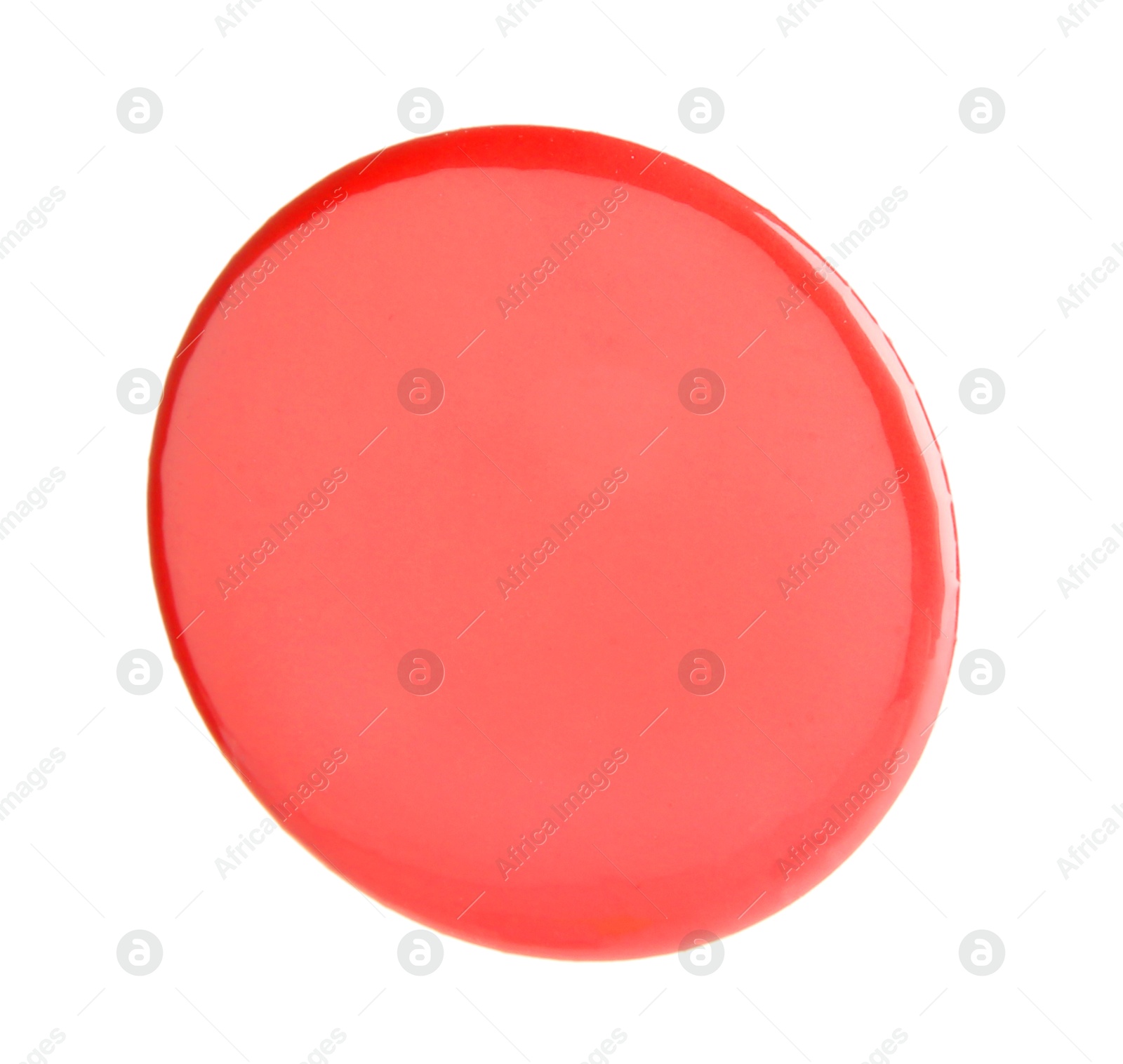 Photo of One red button badge isolated on white