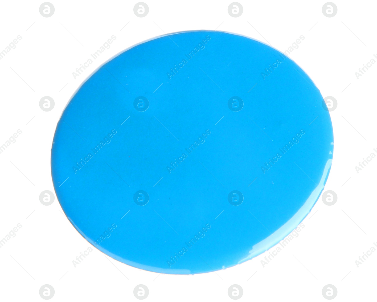 Photo of One light blue button badge isolated on white