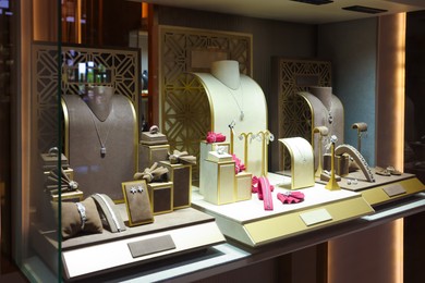 Photo of Store display with different jewelry in shopping mall