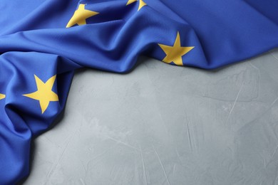 Photo of Flag of European Union on light grey table