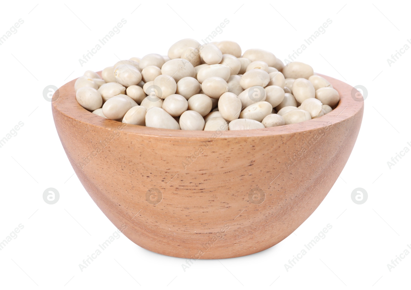 Photo of Dried beans in bowl isolated on white