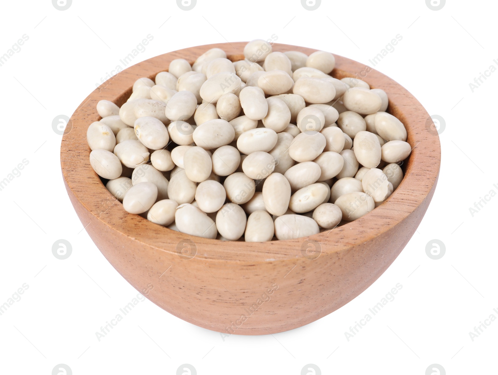 Photo of Dried beans in bowl isolated on white