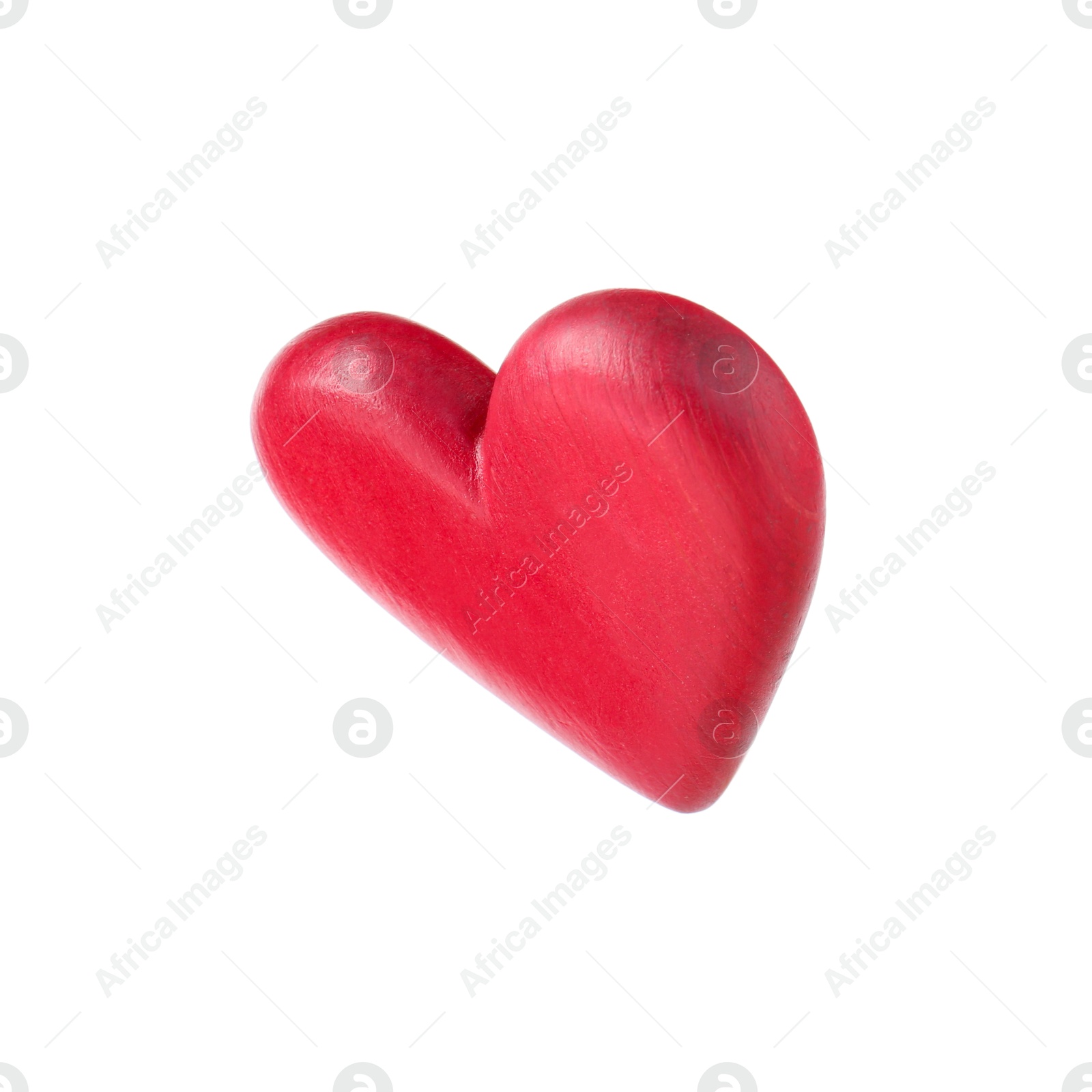 Photo of One red decorative heart isolated on white