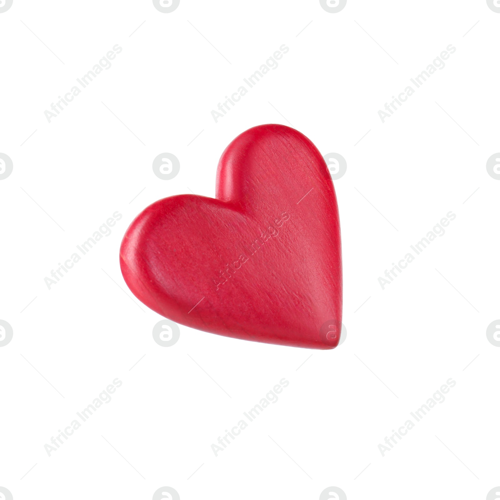 Photo of One red decorative heart isolated on white