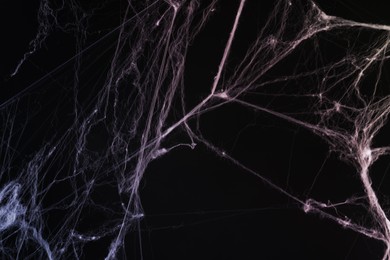 Image of Cobweb against black background, toned in gradient color