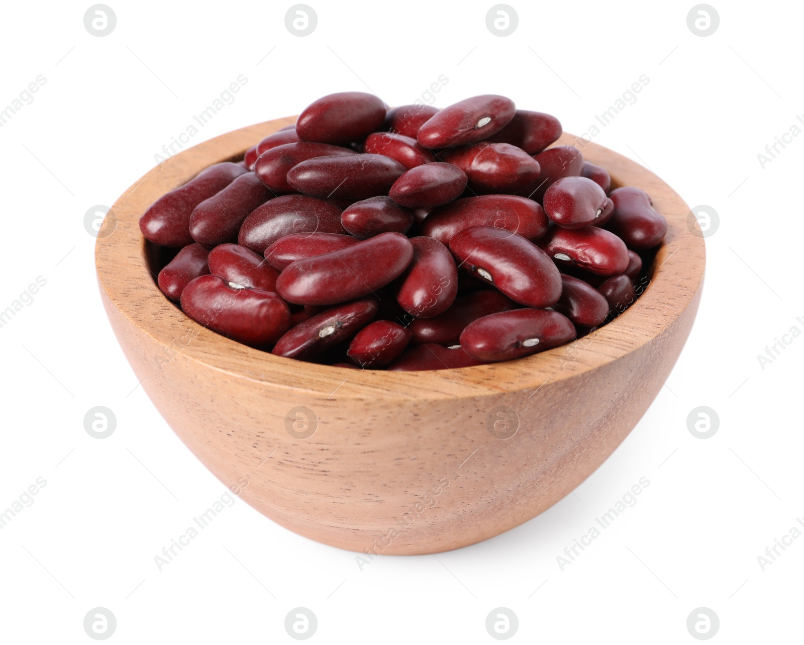 Photo of Dried red beans in bowl isolated on white