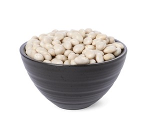 Dried beans in bowl isolated on white