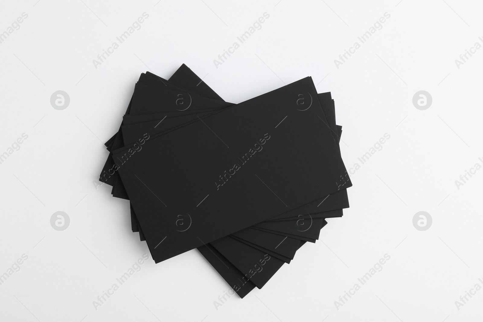 Photo of Blank business cards on light grey background, top view. Mockup for design