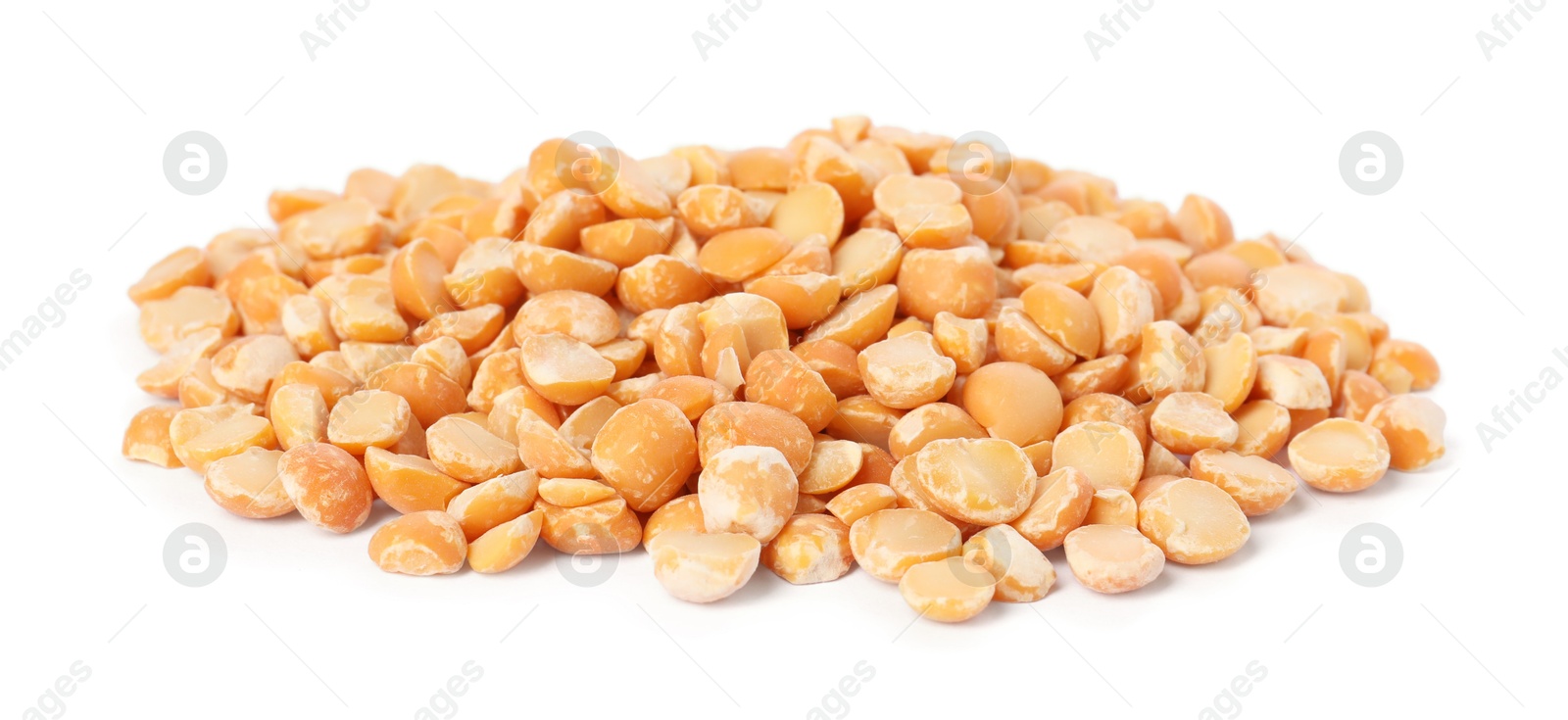 Photo of Heap of dried peas isolated on white