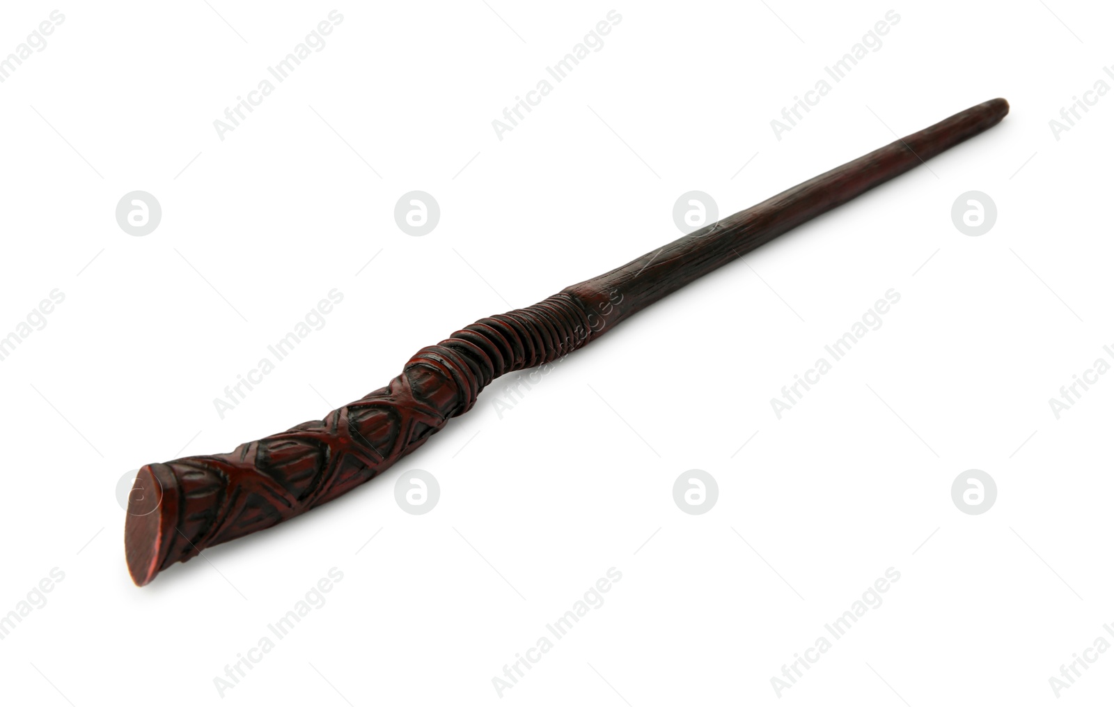 Photo of One wooden magic wand isolated on white