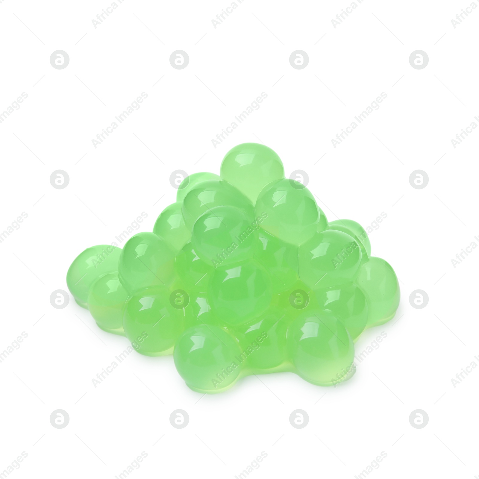 Photo of Pile of bright tapioca pearls isolated on white