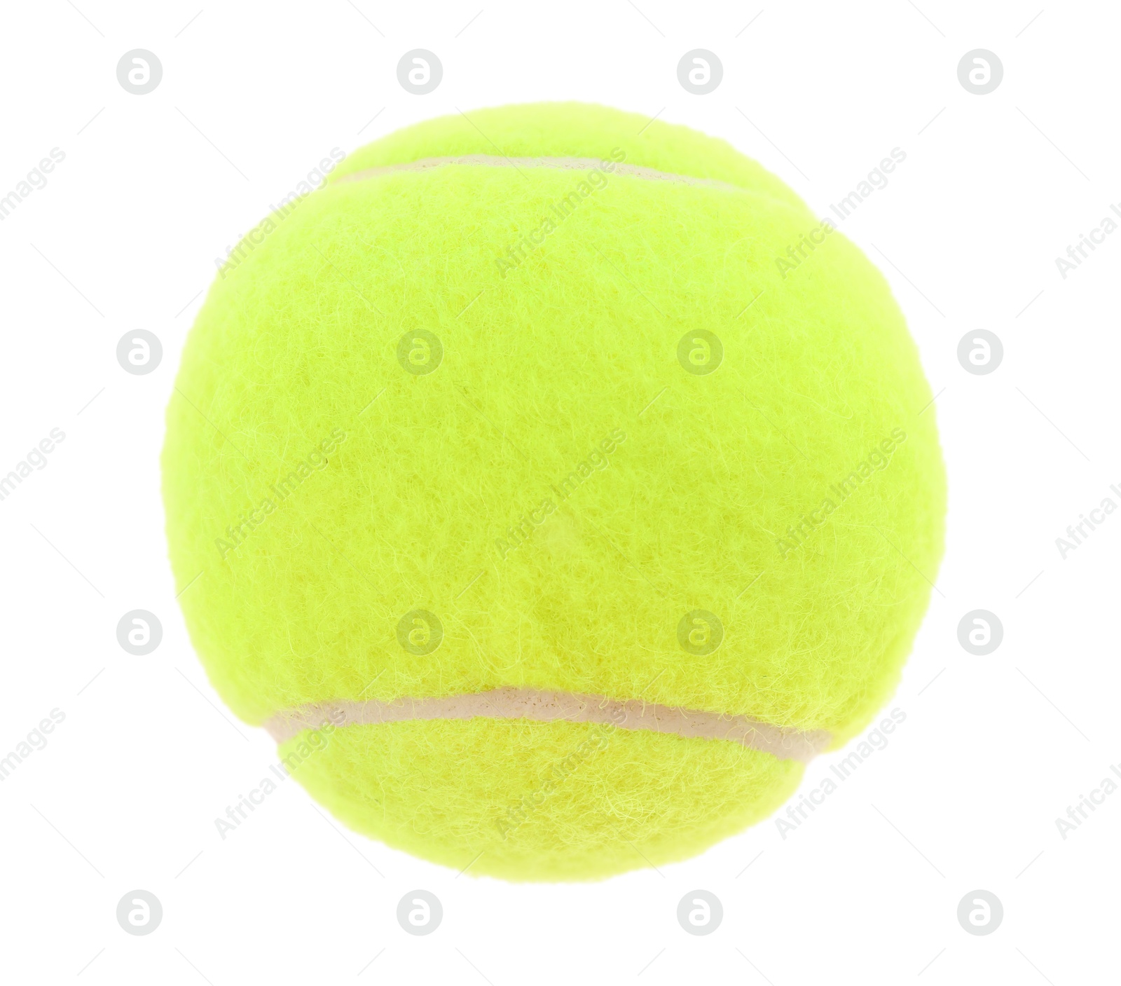 Photo of One light green tennis ball isolated on white