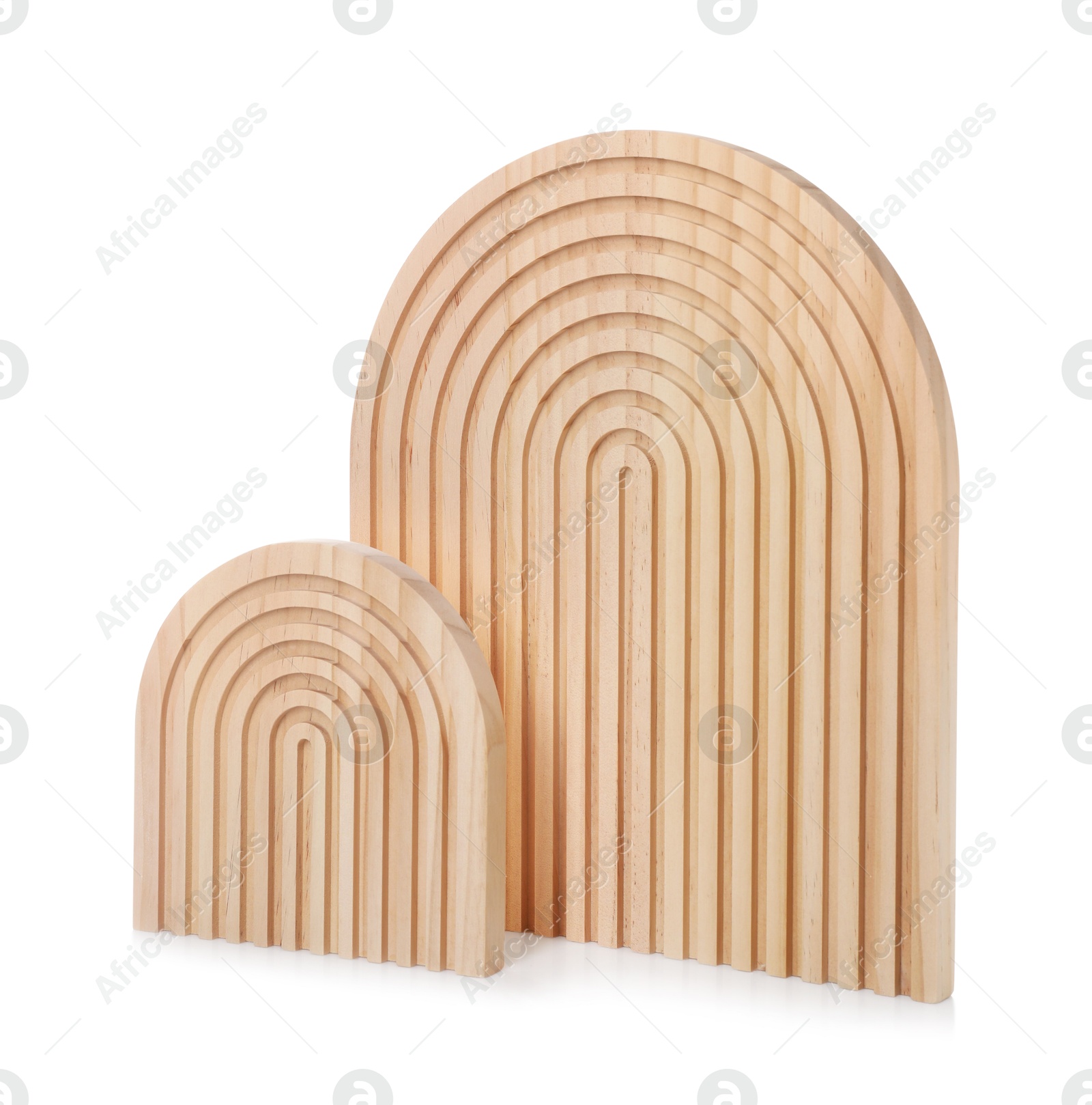 Photo of Two wooden decorative boards isolated on white