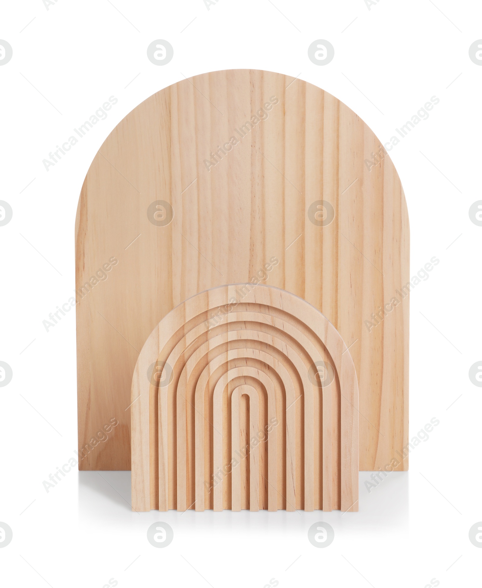 Photo of Two wooden decorative boards isolated on white