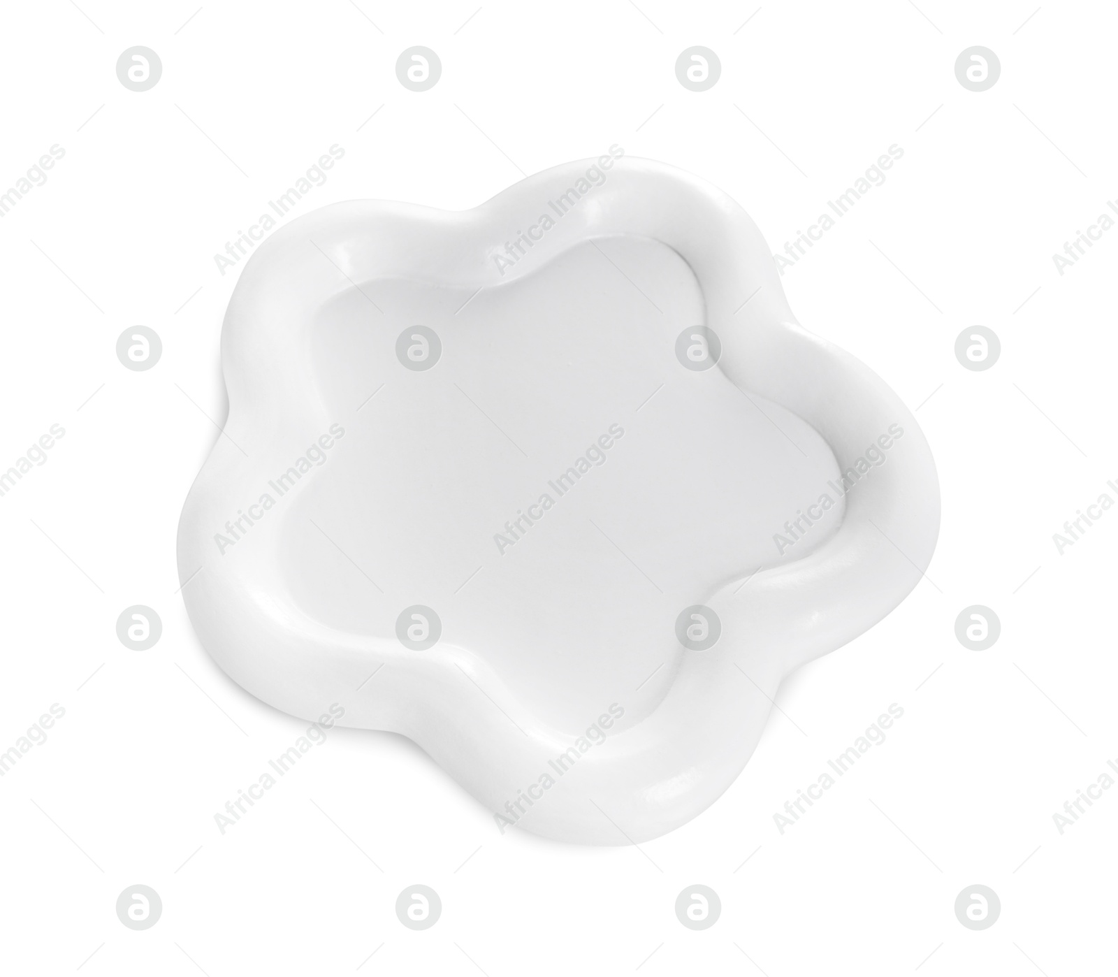 Photo of One empty ceramic plate isolated on white