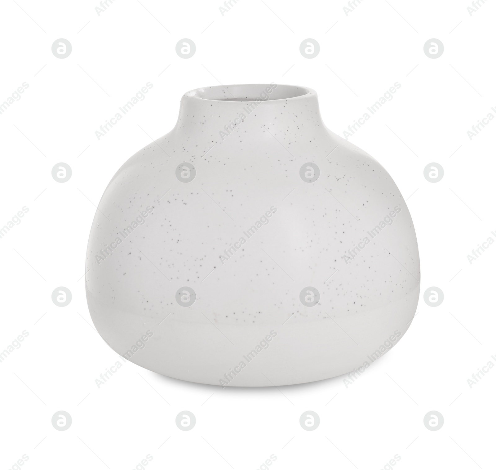 Photo of One beautiful ceramic vase isolated on white